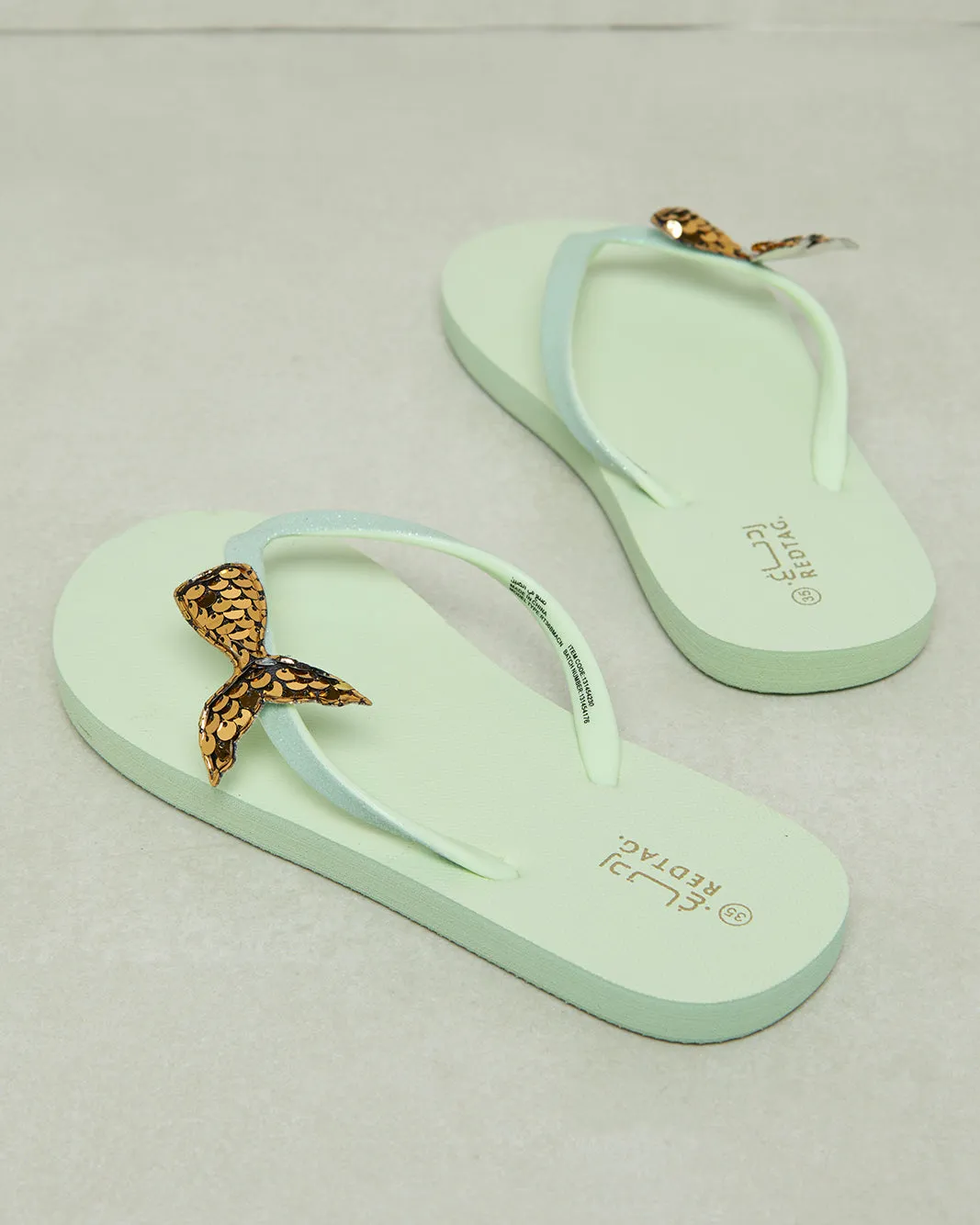 Senior Girls Green Toe-Post Flip Flops sold by Redtag product image thumbnail 4