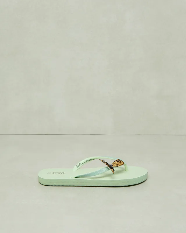 Senior Girls Green Toe-Post Flip Flops sold by Redtag