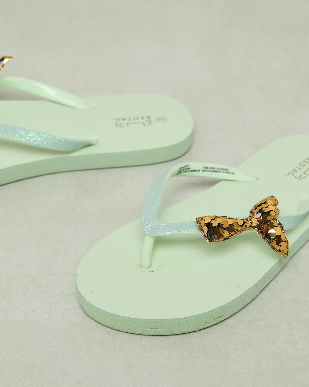 Senior Girls Green Toe-Post Flip Flops sold by Redtag product image thumbnail 3