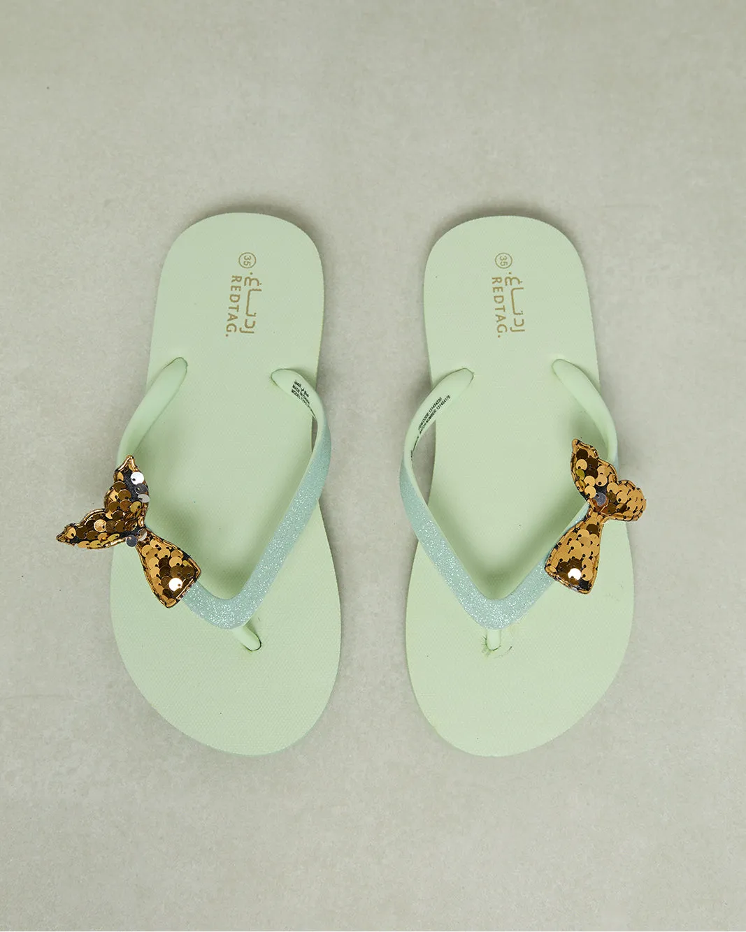 Senior Girls Green Toe-Post Flip Flops sold by Redtag product image thumbnail 2