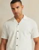 Men White Jacquard Short Sleeve Shirt sold by Redtag