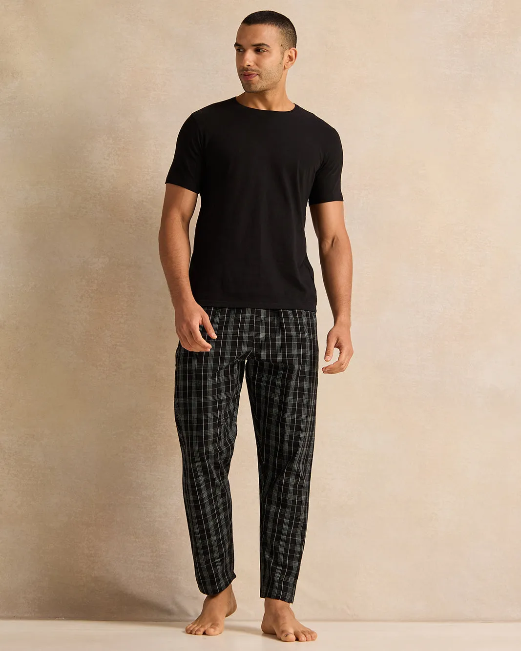 Men Black Checkered Pyjama Bottom sold by Redtag product image thumbnail 2
