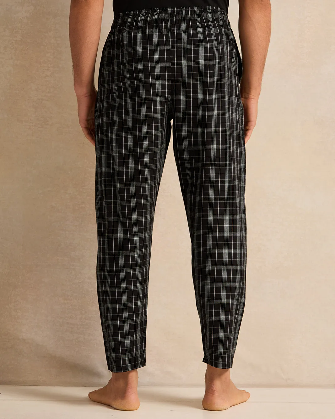 Men Black Checkered Pyjama Bottom sold by Redtag product image thumbnail 3