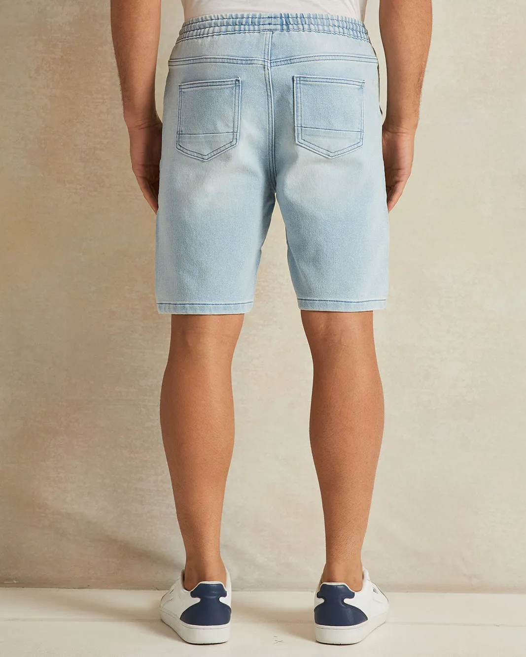 Men Blue Plain Denim Shorts sold by Redtag product image thumbnail 3