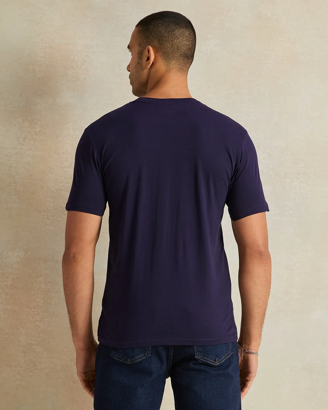Men Navy Short Sleeve Printed T-Shirt sold by Redtag product image thumbnail 3