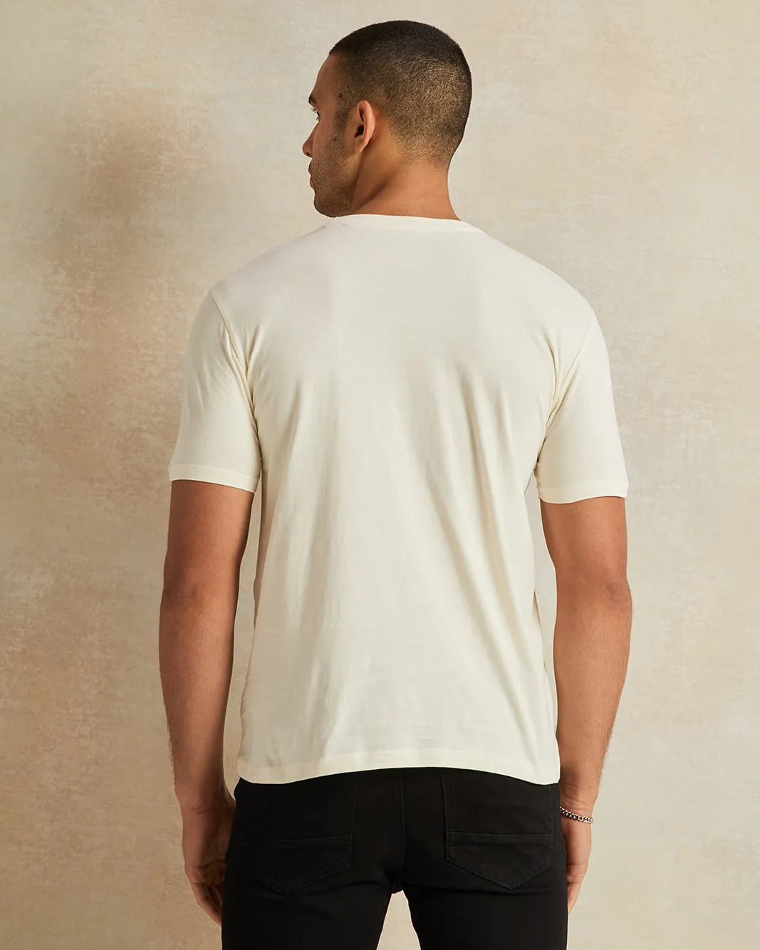 Men Ivory Team Sprint Graphic T-Shirt sold by Redtag product image thumbnail 4