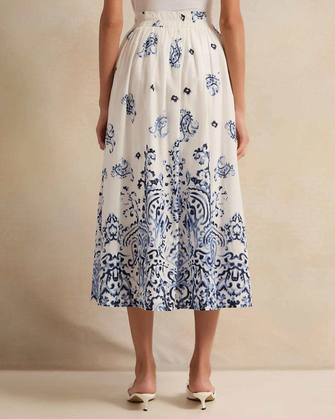 Women White Printed Skirt sold by Redtag product image thumbnail 3