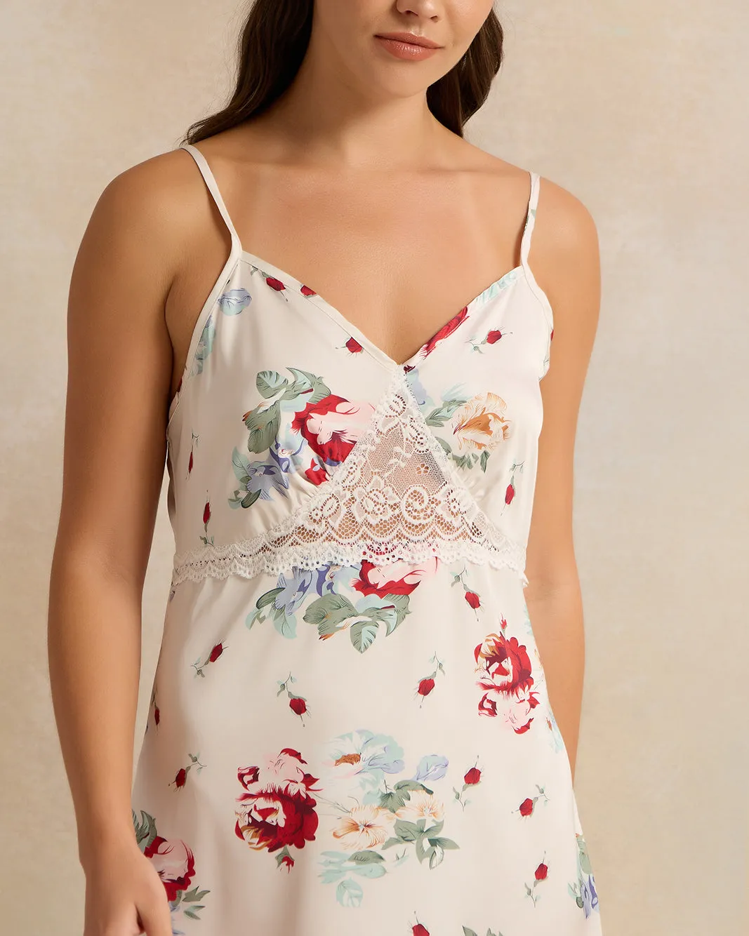 Women Cream Printed Chemise sold by Redtag product image thumbnail 4