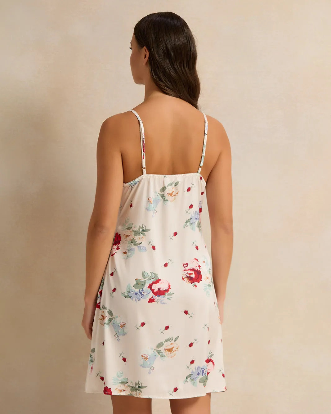 Women Cream Printed Chemise sold by Redtag product image thumbnail 3