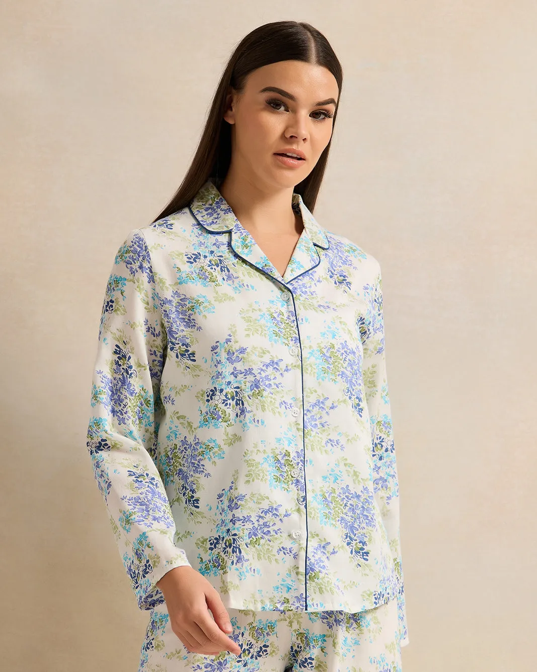 Women Cream Collared Pyjama Set (2 Piece) sold by Redtag product image thumbnail 2