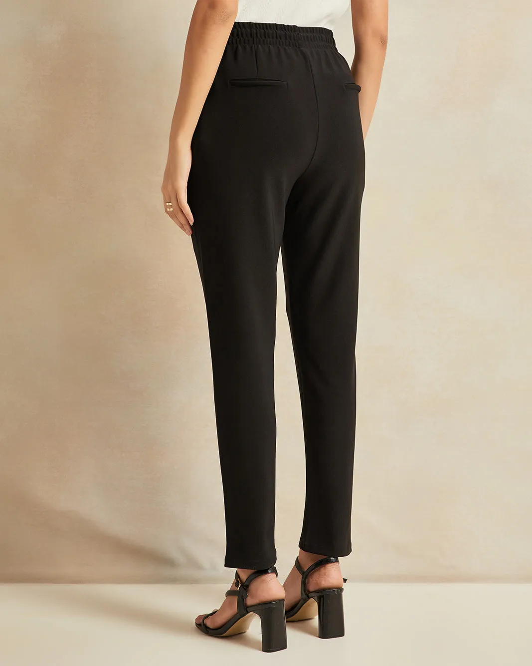 Women Black Tapered Trousers sold by Redtag product image thumbnail 3