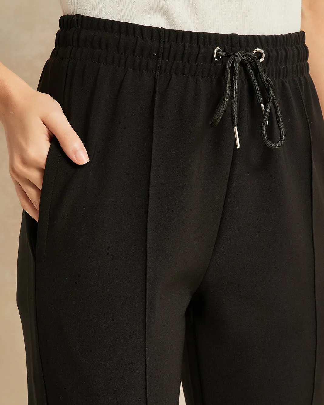 Women Black Tapered Trousers sold by Redtag product image thumbnail 4