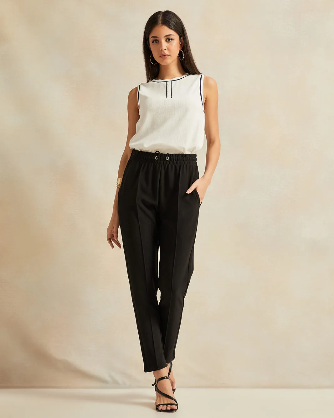 Women Black Tapered Trousers sold by Redtag product image thumbnail 2