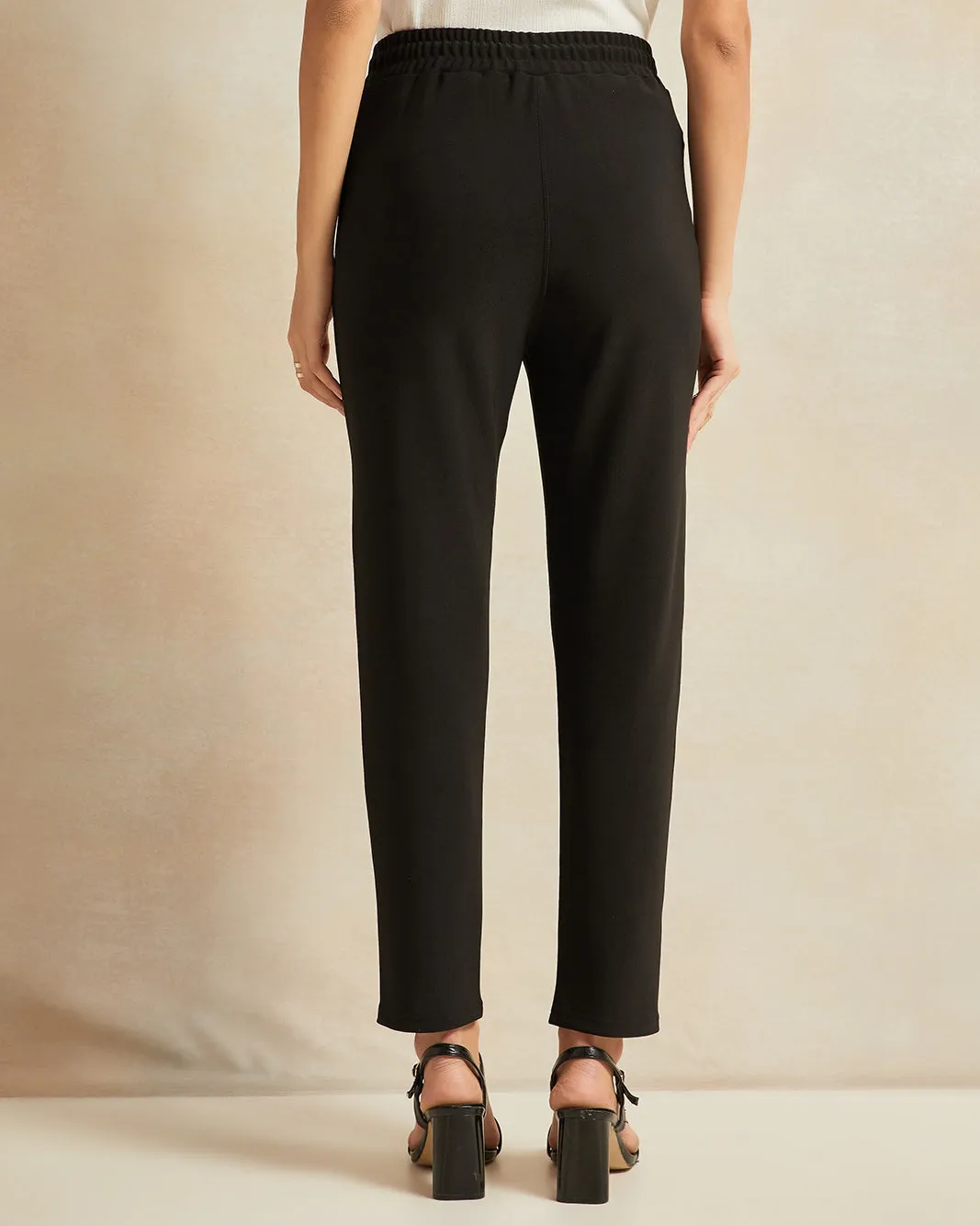 Women Black With Drawcord Leggings sold by Redtag product image thumbnail 3