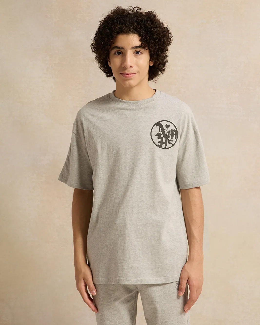 Senior Boys Grey Oversize T-Shirt sold by Redtag