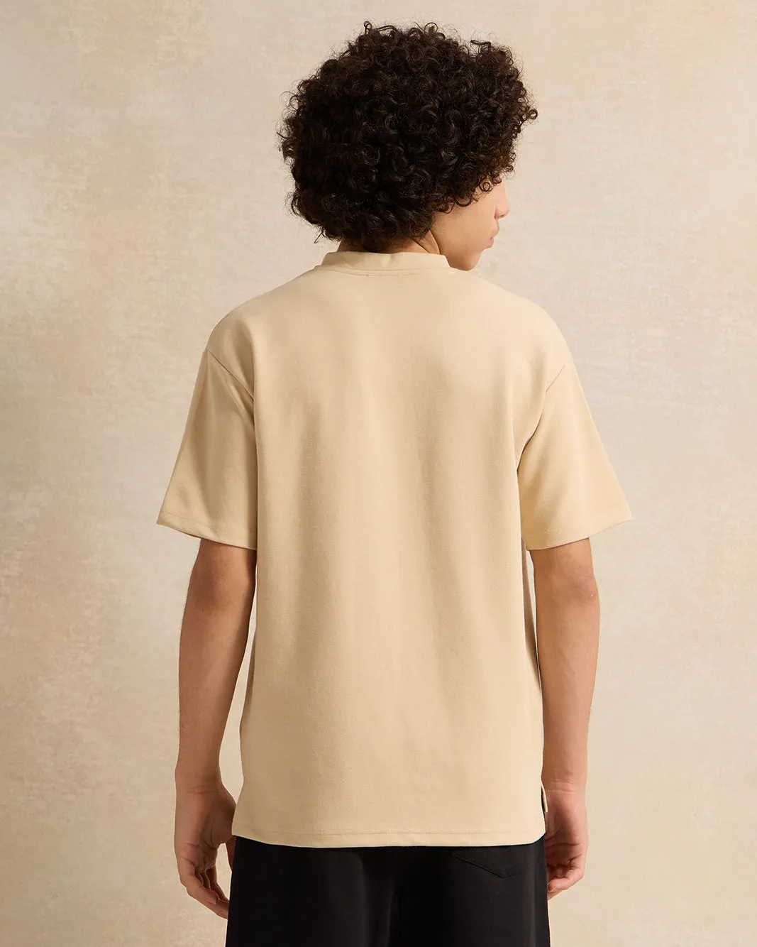 Senior Boys Beige Over Size Rugby T-Shirt sold by Redtag product image thumbnail 3