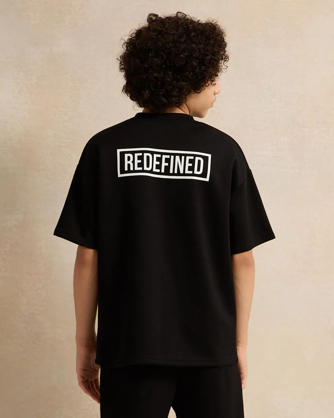 Senior Boys Black Oversize T-shirt sold by Redtag product image thumbnail 3