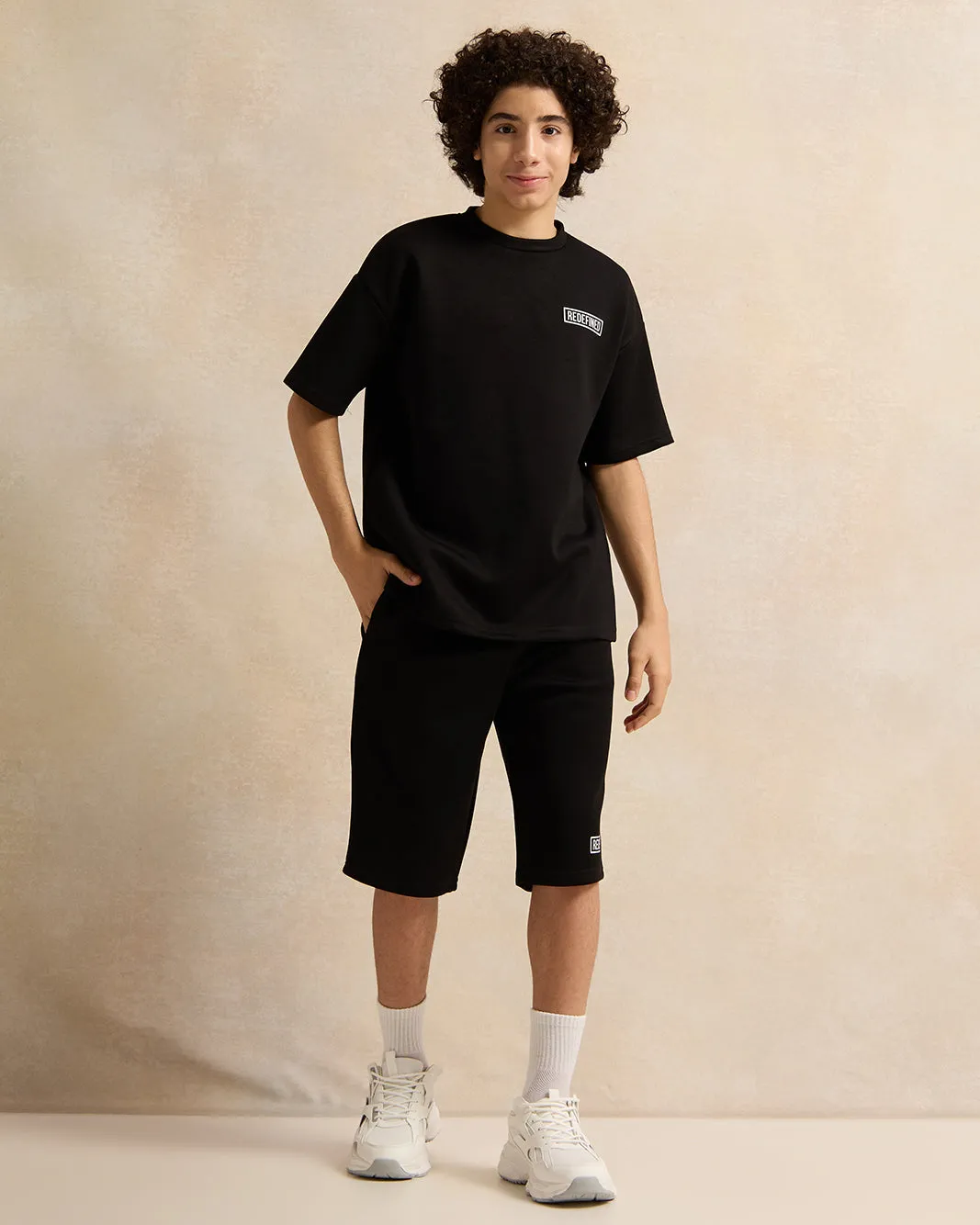 Senior Boys Black Oversize T-shirt sold by Redtag product image thumbnail 2