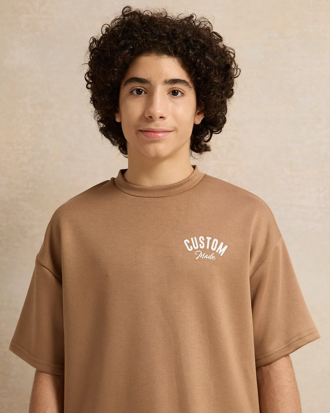 Senior Boys Brown Oversize T-shirt sold by Redtag product image thumbnail 4