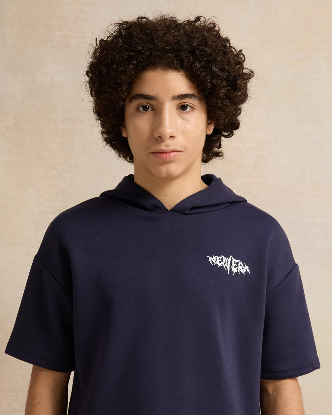 Senior Boys Navy Oversize Hooded Sweatshirt sold by Redtag product image thumbnail 4