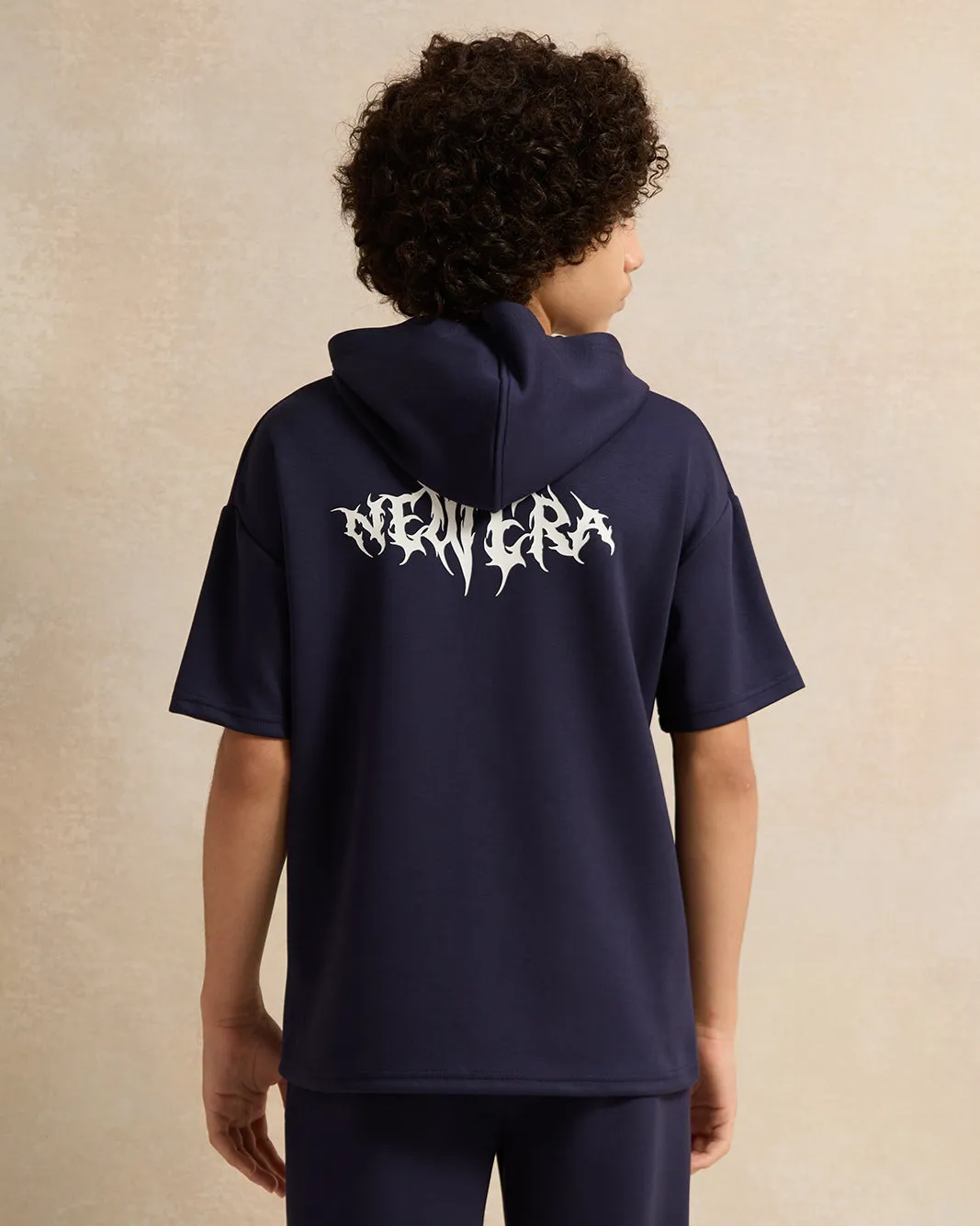 Senior Boys Navy Oversize Hooded Sweatshirt sold by Redtag product image thumbnail 3