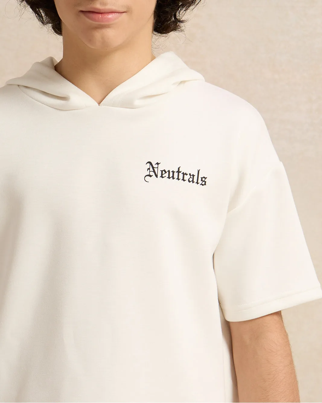 Senior Boys White Oversize Hooded Sweatshirt sold by Redtag product image thumbnail 4