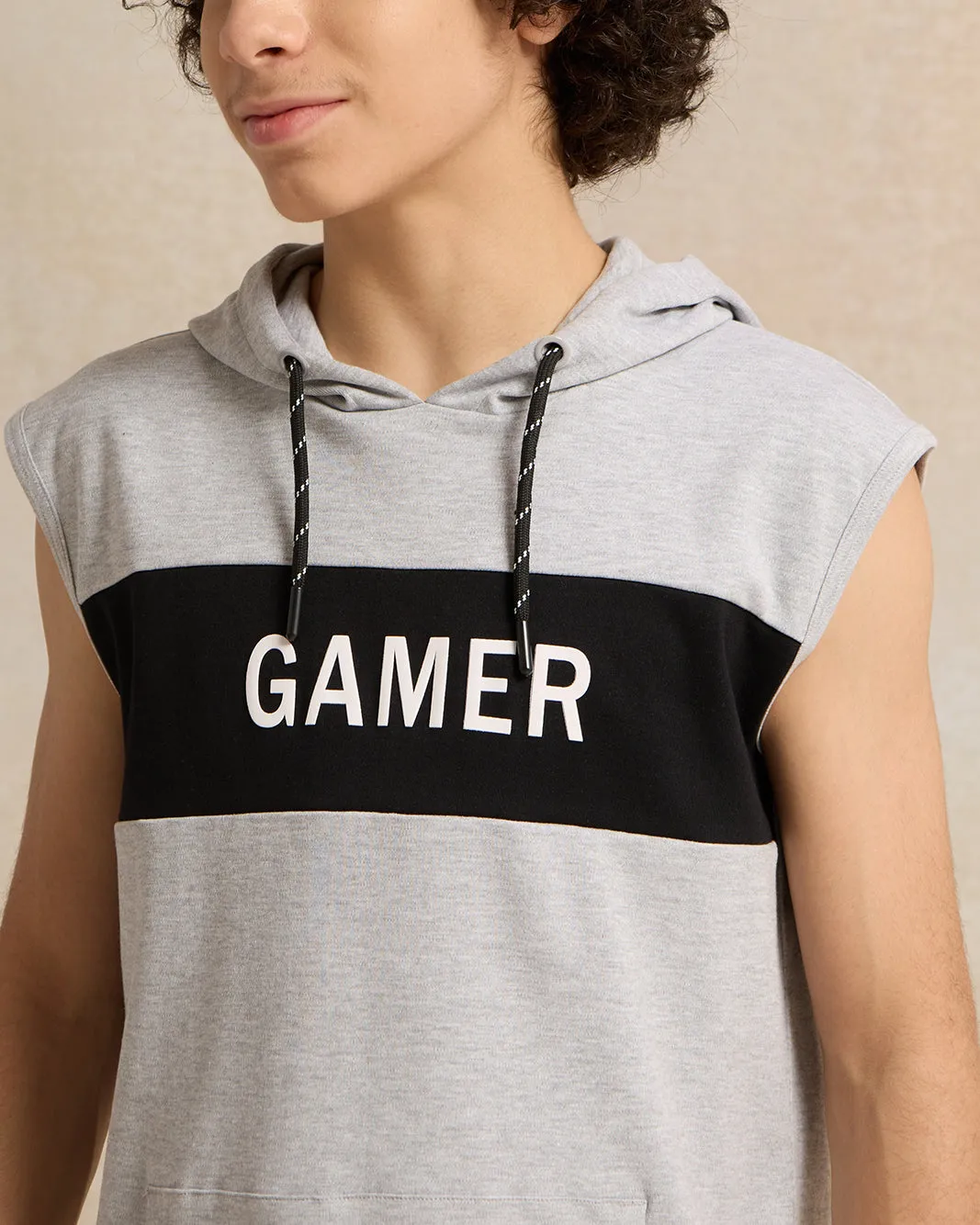 Senior Boys Grey Oversize Hooded Sweatshirt sold by Redtag product image thumbnail 4