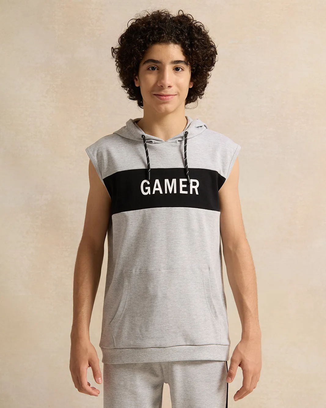 Senior Boys Grey Oversize Hooded Sweatshirt sold by Redtag