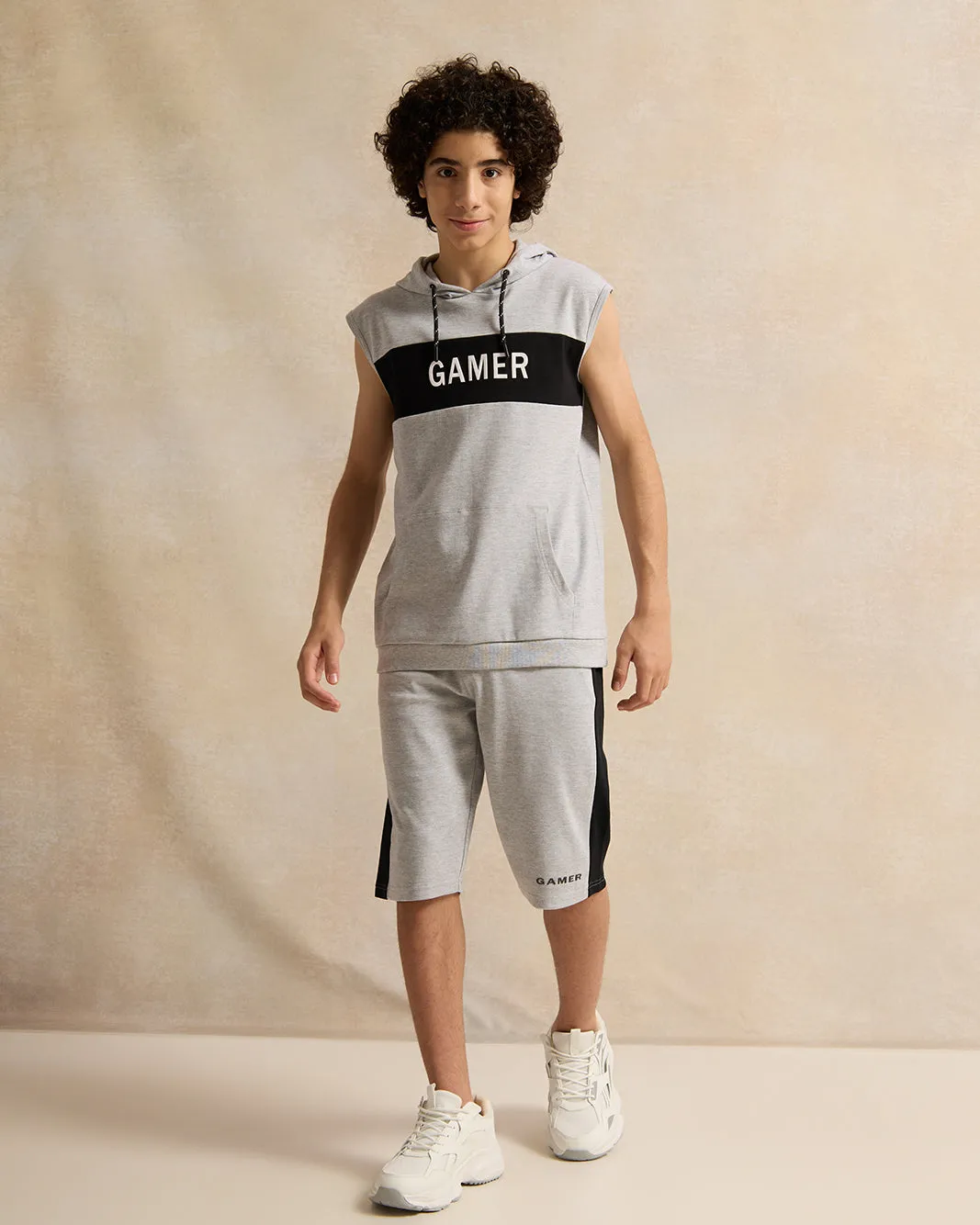 Senior Boys Grey Active Shorts sold by Redtag product image thumbnail 2