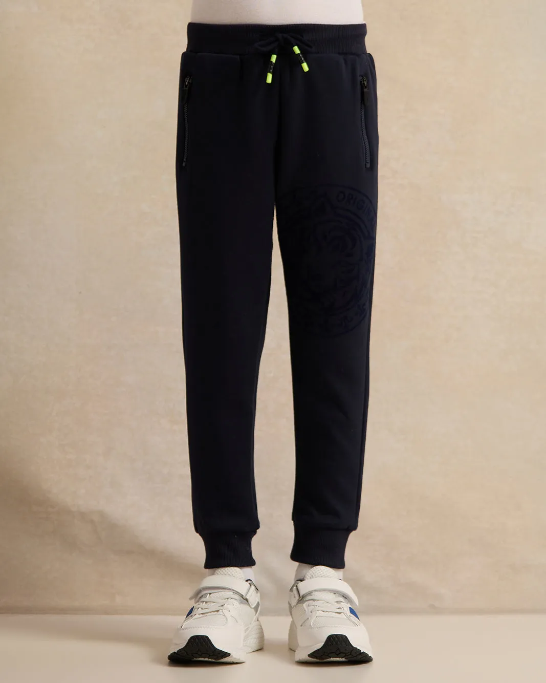 Boys Navy Printed Active Pants sold by Redtag