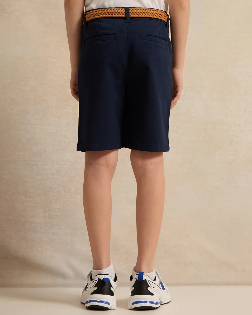 Boys Navy Dobby Belted Shorts sold by Redtag product image thumbnail 3