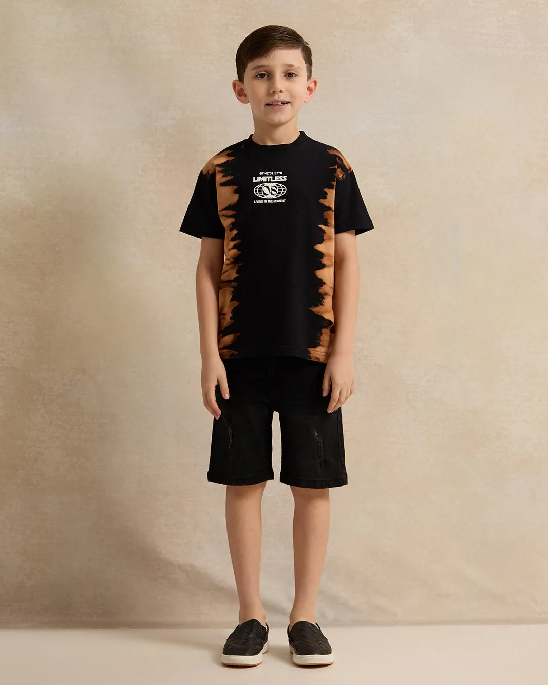 Boys Black Tie & Dye T-Shirt sold by Redtag product image thumbnail 2