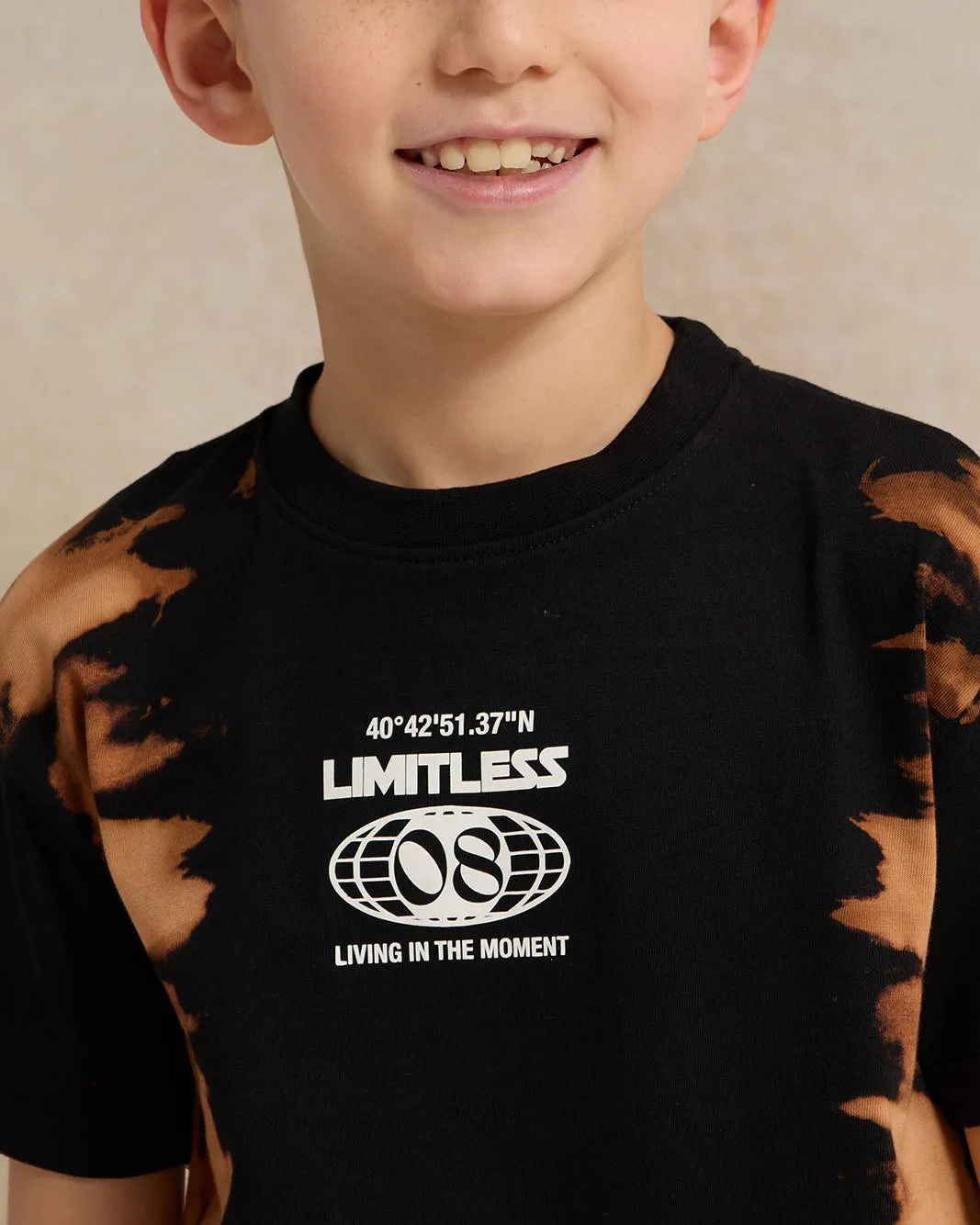 Boys Black Tie & Dye T-Shirt sold by Redtag product image thumbnail 4