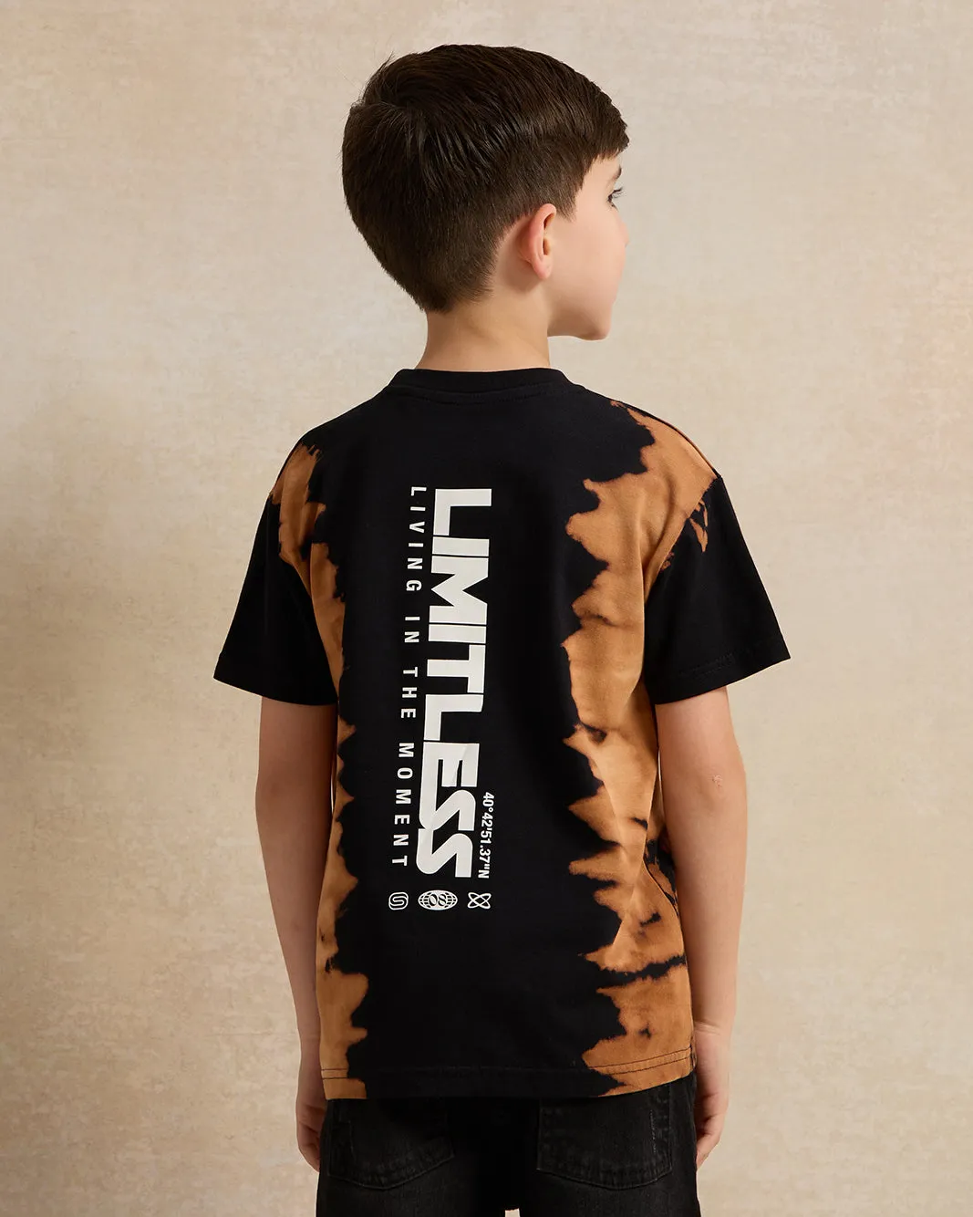 Boys Black Tie & Dye T-Shirt sold by Redtag product image thumbnail 3