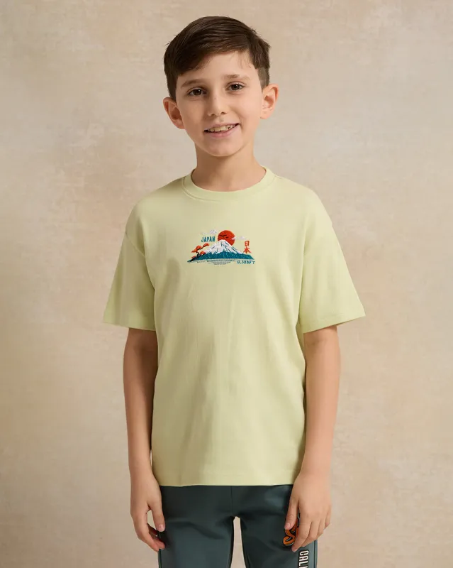 Boys Green Embossed T-Shirt sold by Redtag