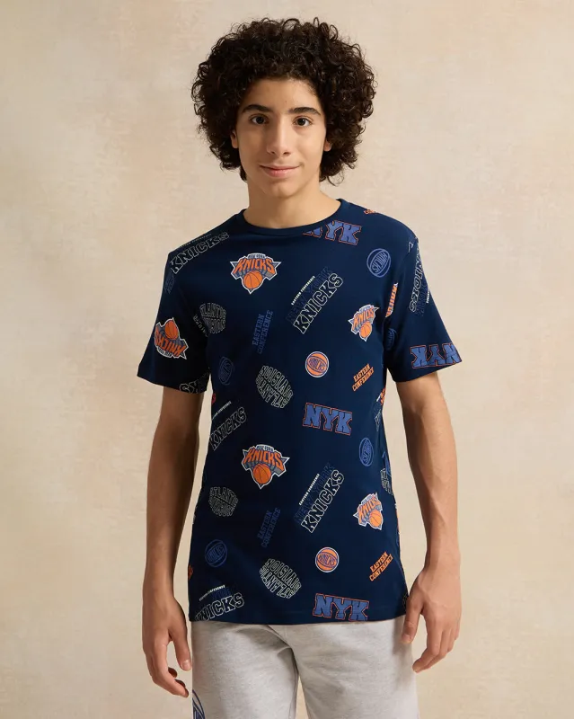Senior Boys Navy Printed T-Shirt sold by Redtag