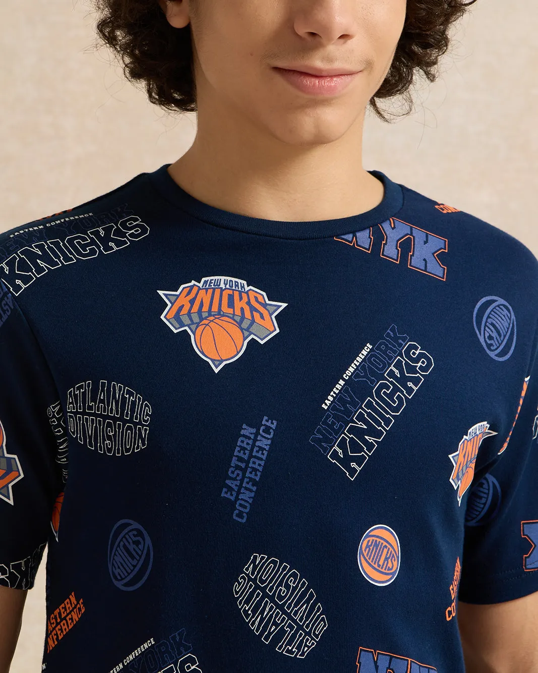 Senior Boys Navy Printed T-Shirt sold by Redtag product image thumbnail 4