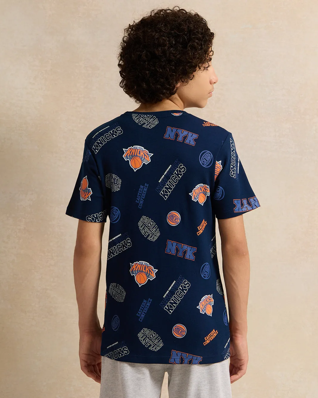 Senior Boys Navy Printed T-Shirt sold by Redtag product image thumbnail 3