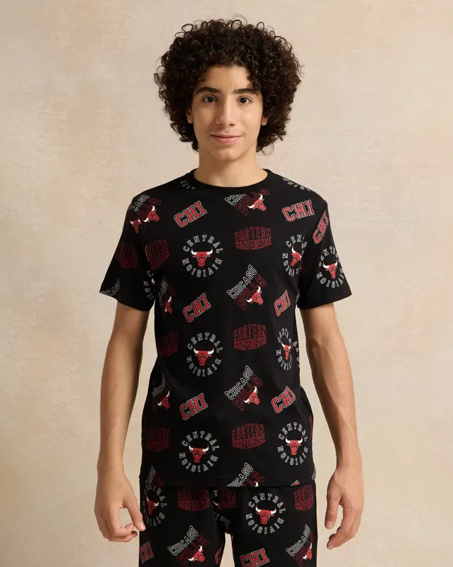 Senior Boys Black Printed T-Shirt sold by Redtag
