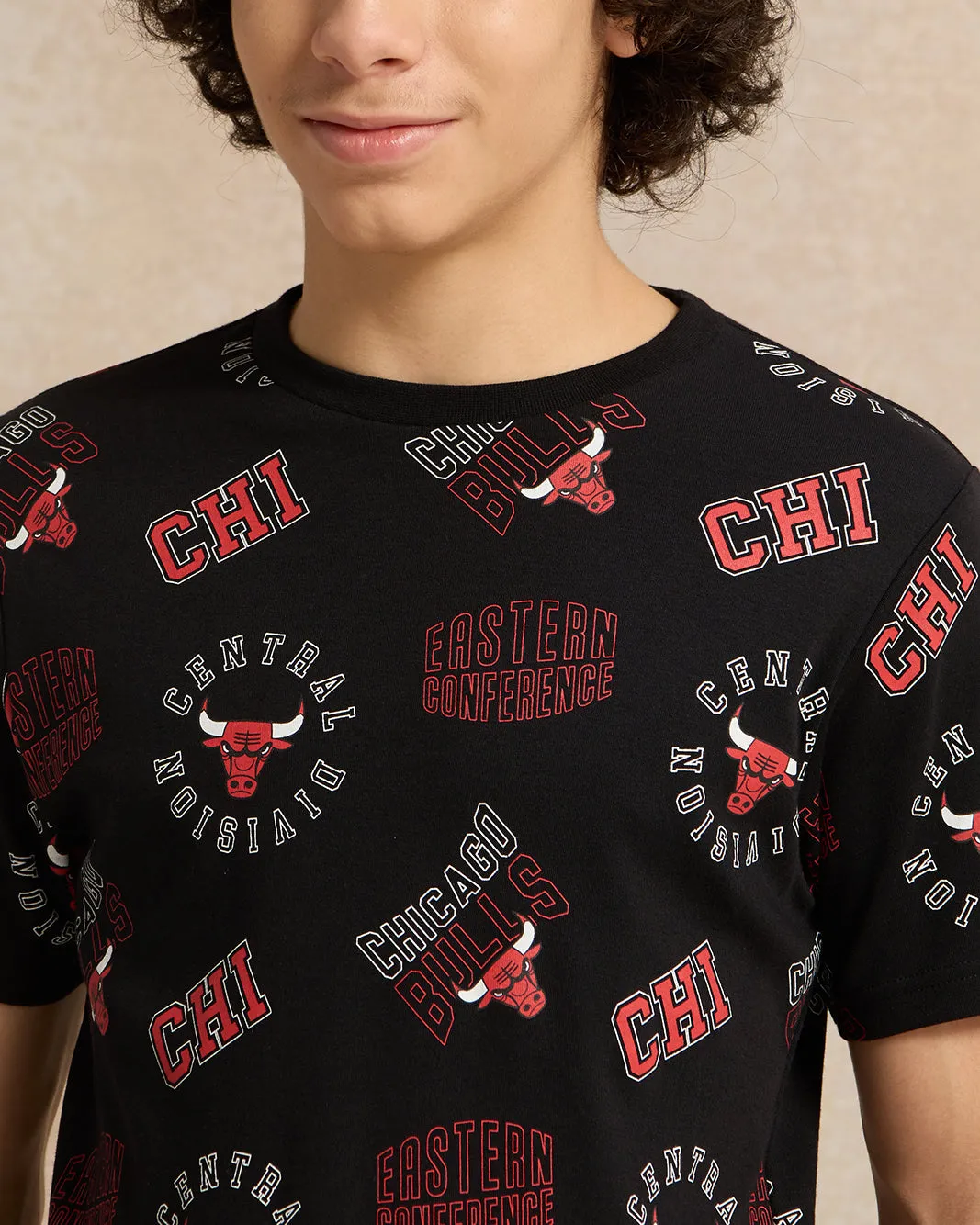 Senior Boys Black Printed T-Shirt sold by Redtag product image thumbnail 4