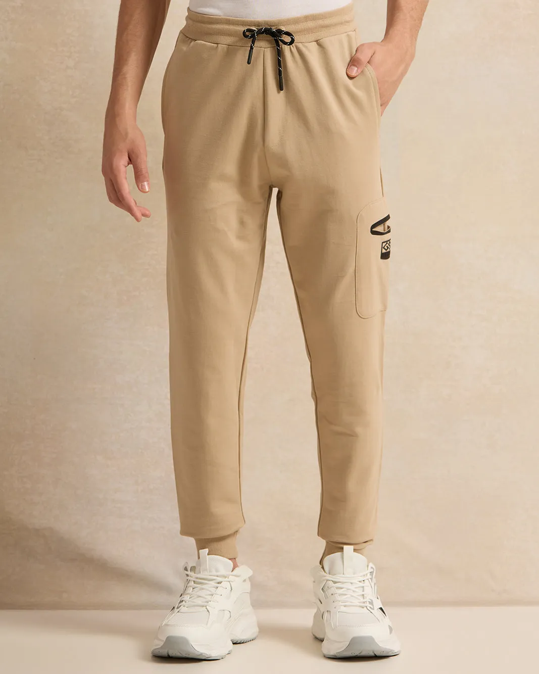 Senior Boys Beige Printed Active Pants sold by Redtag