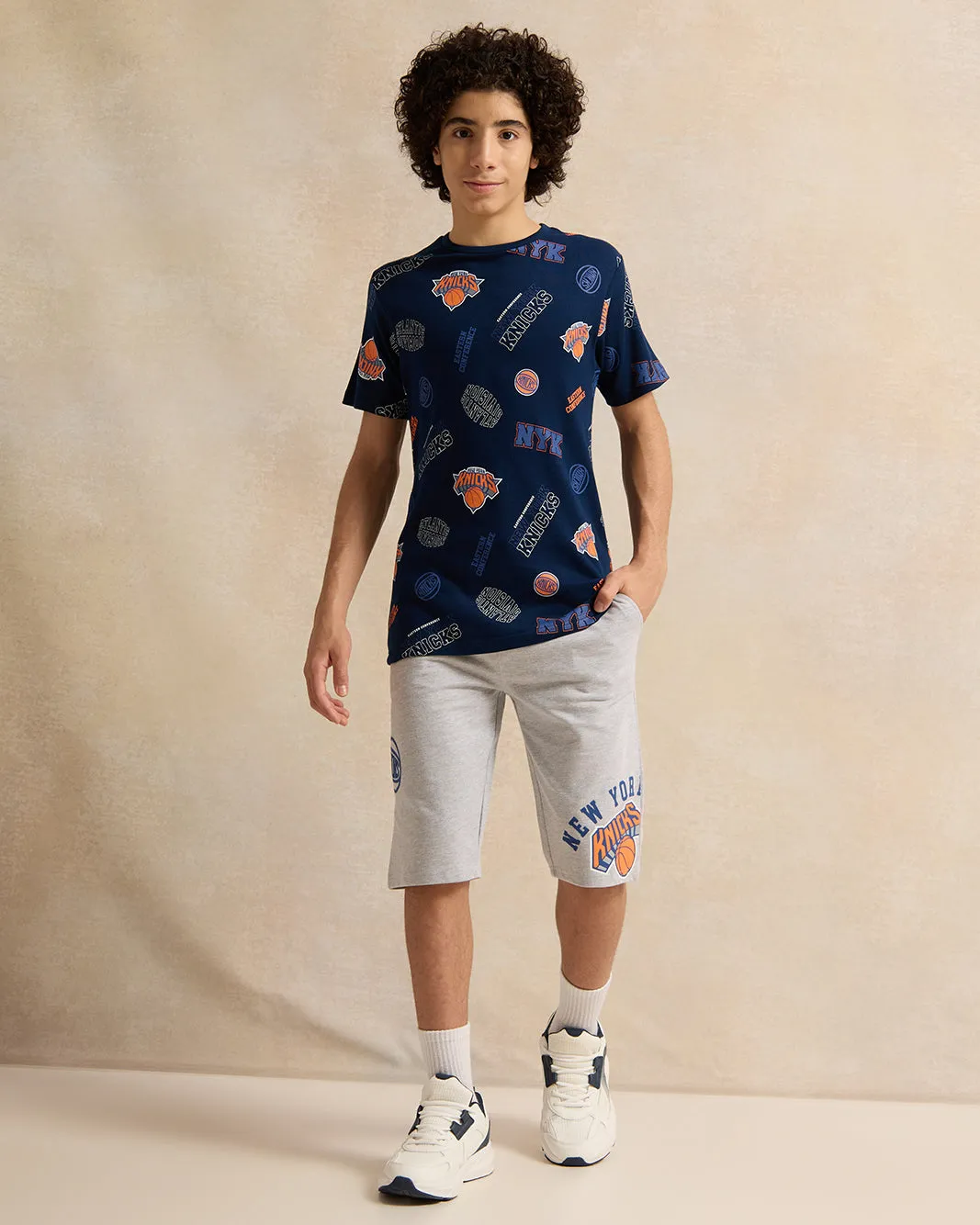 Senior Boys Grey Printed Shorts sold by Redtag product image thumbnail 2