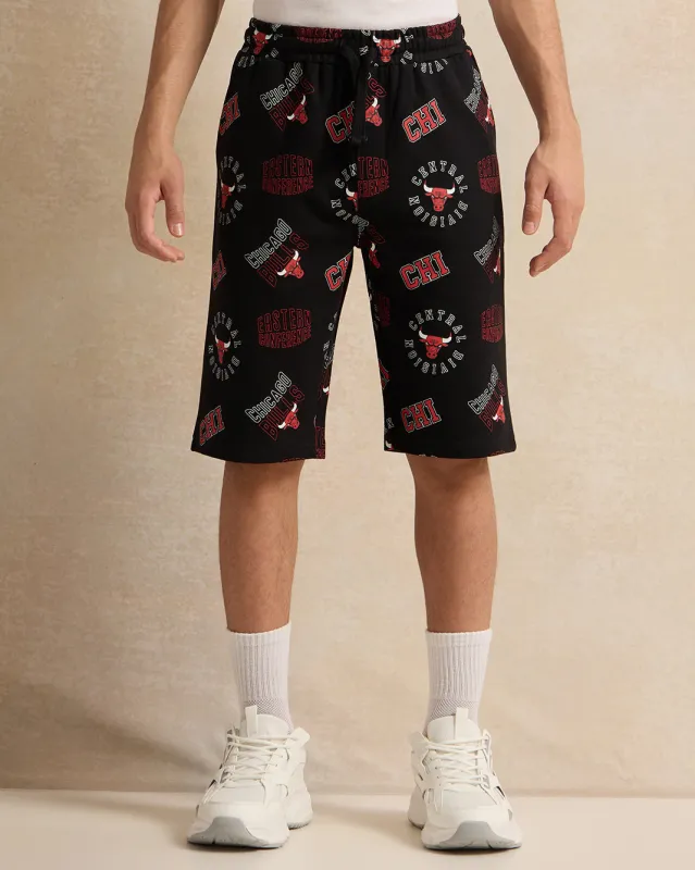 Senior Boys Black Printed Shorts sold by Redtag