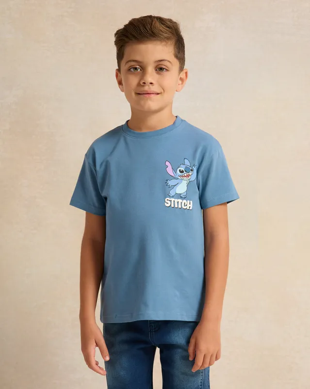 Boys Blue Printed T-Shirt sold by Redtag