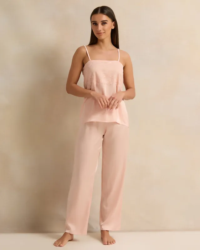 Women Pink Satin Cami Set (2 Piece) sold by Redtag