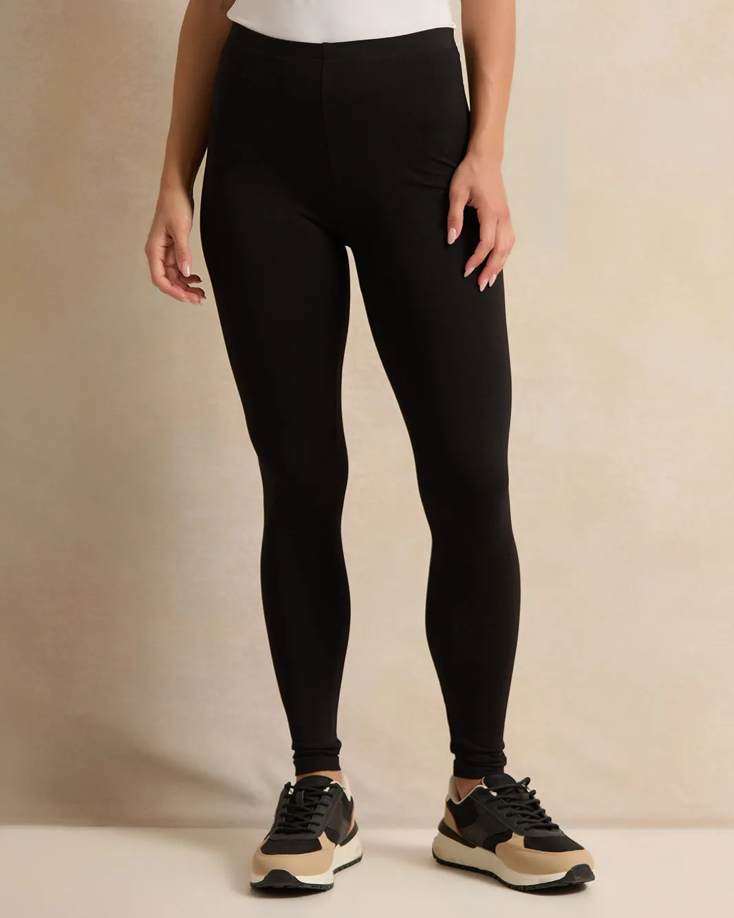 Women Black And White Plain Leggings Set (Pack Of 2) sold by Redtag