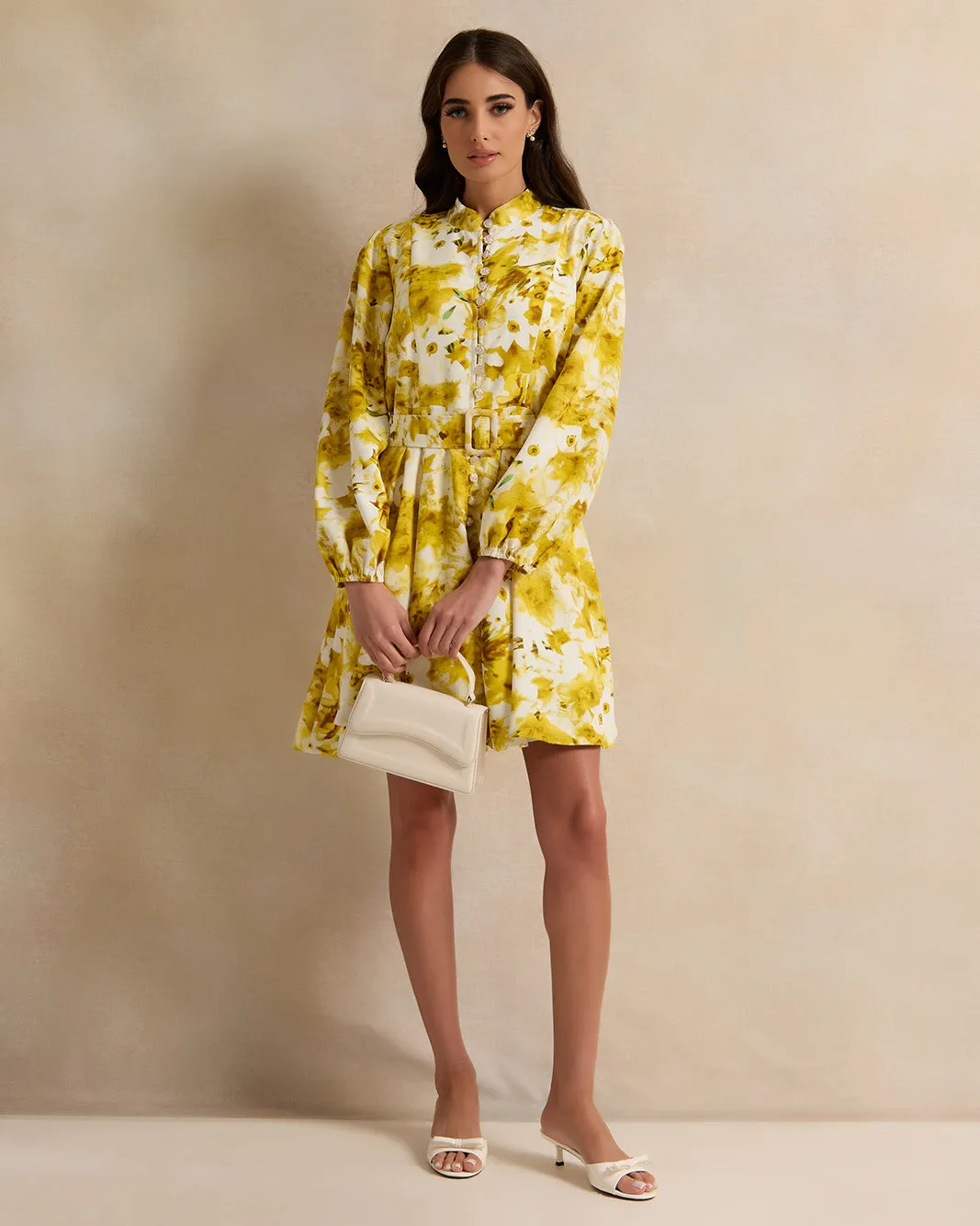 Women Yellow Printed Mini Dress sold by Redtag product image thumbnail 2