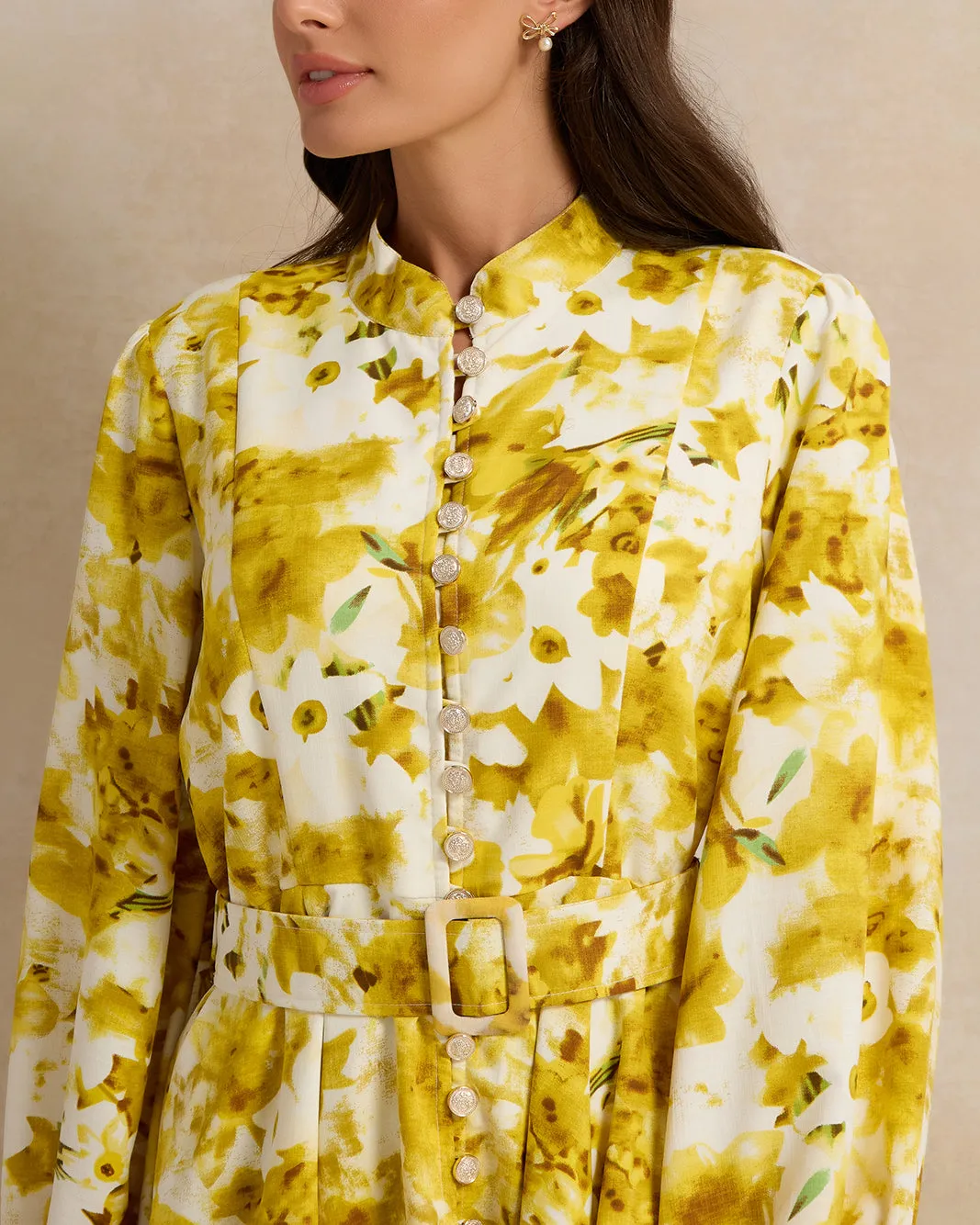 Women Yellow Printed Mini Dress sold by Redtag product image thumbnail 4