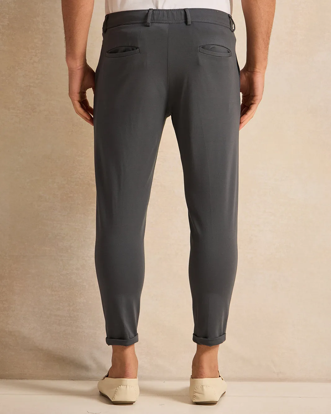 Men Grey Plain Trousers sold by Redtag product image thumbnail 3
