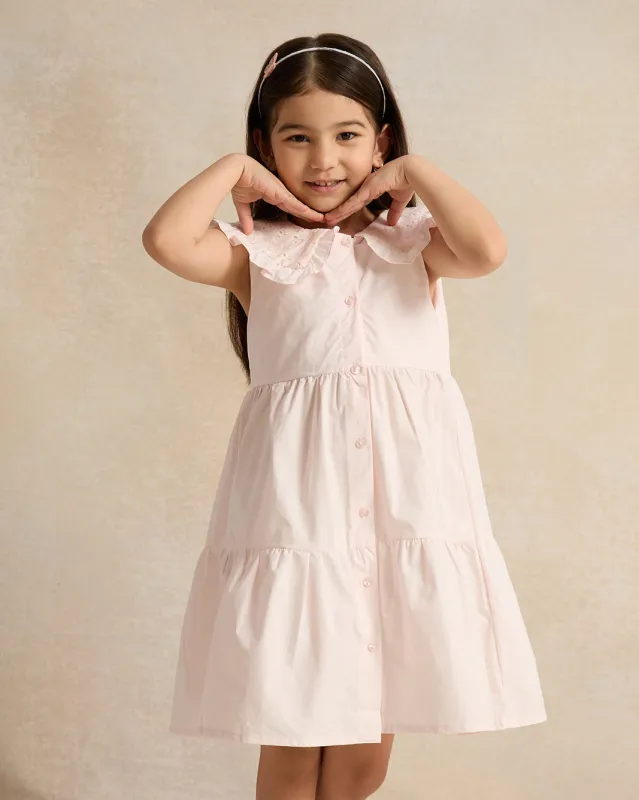 Girls Pink Solid Dress sold by Redtag